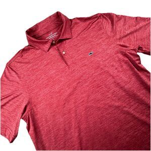 Vineyard Vines Performance Polo Men L Red Stretch Golf Stretch Wicking SS